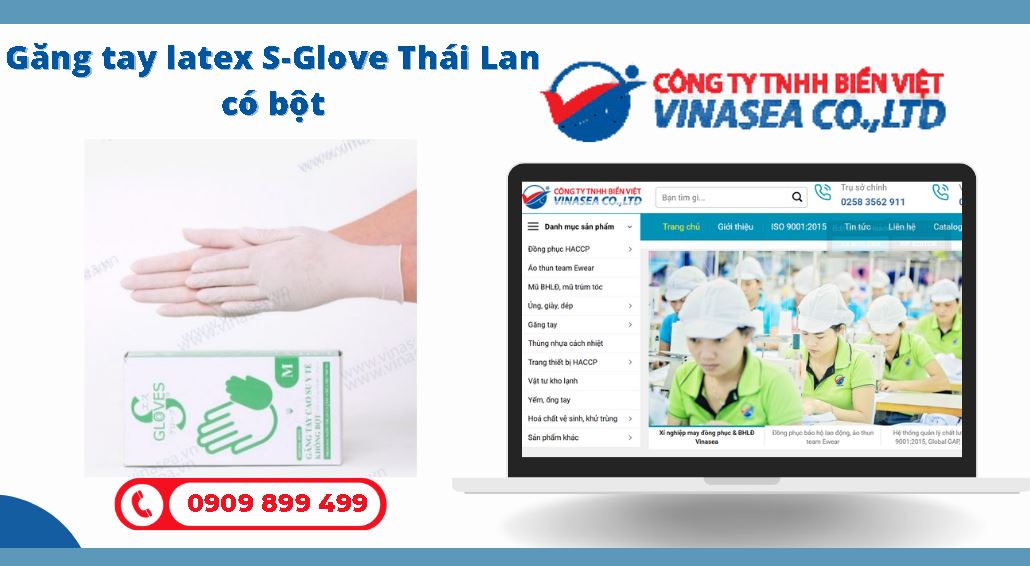 Găng tay latex S-Glove Thái Lan có bột